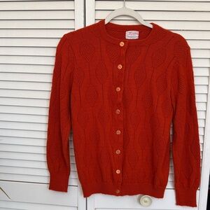 Vintage orange button-up sweater